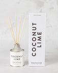 Coconut lime reed diffuser, reed diffuser, modern reed diffuser, white diffuser, luxury reed diffuser, diffusers, luxury diffusers, tin diffuser, perfect gift, beautiful scents, stunning diffuser, chickadee diffusers, chickidee, gifts, smelly gifts, scented gifts, divine diffusers, sustainable diffusers, sustainable gifts, sustainable luxury, natural scents, natural luxury gifts, natural reed diffuser,