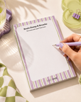 Colourful A5 brain dump notepad featuring a spacious free-writing layout and “Too many tabs open? Start here” design, ideal for productivity, mindfulness, daily planning and note-taking.