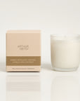 200g candle featuring a blend of warm amber, refreshing bergamot, tangy orange, sweet vanilla and creamy coconut with branded box