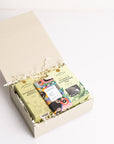 Posh tea and biscuits gift box with butterscotch crunch biscuits, salt and pepper milk chocolate chocolate bar and whole leaf classic afternoon tea bags Perfect for thank you gifts, Christmas gifts, birthday gifts, congratulations gifts, client gifts, employee gifts or just because gifts.