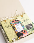 Posh tea and biscuits gift box with butterscotch crunch biscuits, salt and pepper milk chocolate chocolate bar and whole leaf classic afternoon tea bags Perfect for thank you gifts, Christmas gifts, birthday gifts, congratulations gifts, client gifts, employee gifts or just because gifts.