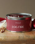 Log Fire Paint Pot candle