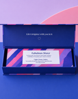 Colourful three-candle gift set featuring roasted coffee and vanilla, bergamot with soft florals and warm woods, and tobacco leaf, cedarwood and amber fragrances.