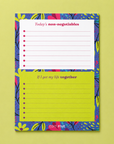 Bold botanical “Today’s Non-Negotiables” A5 daily planner notepad with 50 tear-off sheets and dedicated sections for essential priorities, optional tasks, reminders and life admin.