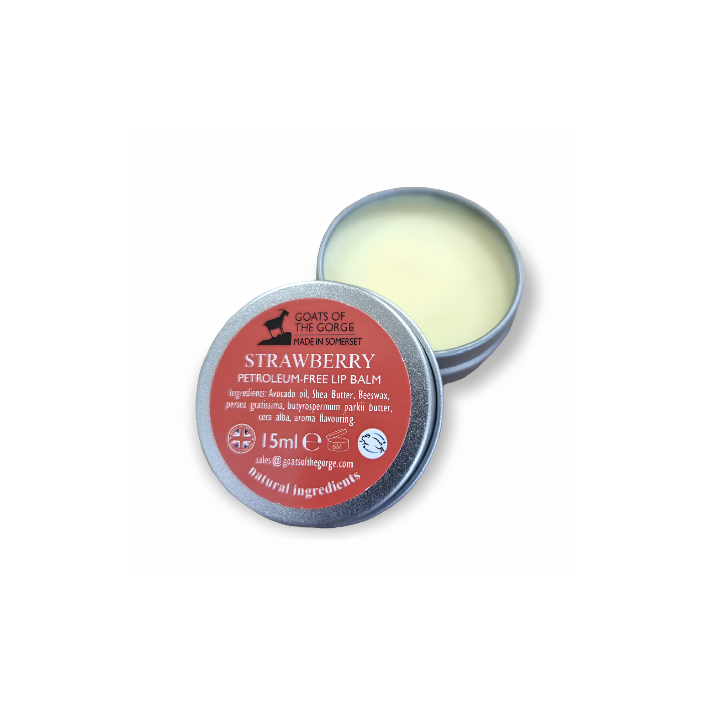 Strawberry all Natural Lip Balm 24g tin