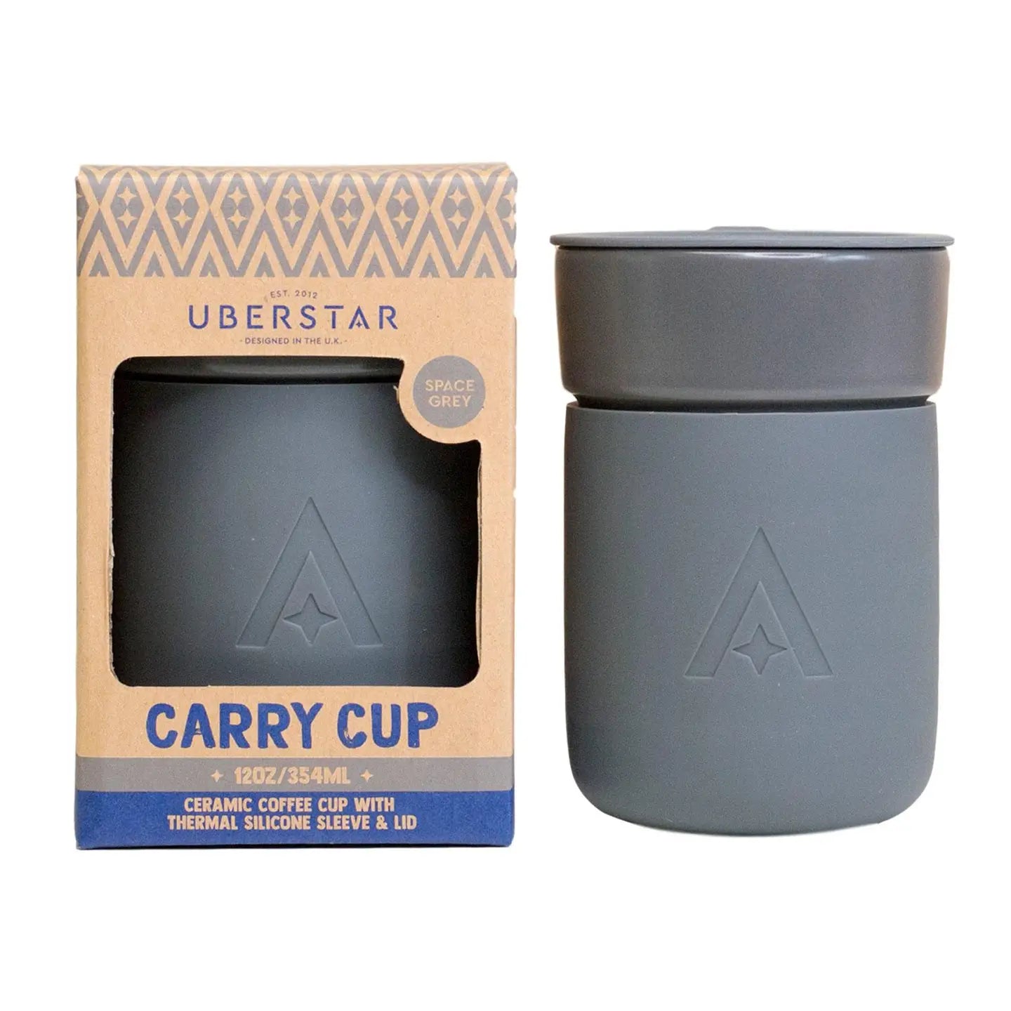 travel mug, carry cup, ceramic travel mug, space grey travel mug, luxury travel mugs, small travel mugs, perfect travel mugs, travel mug with lid, leakproof travel mugs, thermal mugs, flasks, travel cup, thermal cups, insulated travel mug, leakproof, no handle travel mug, uberstar, uberstar travel mug, uberstar carry cup, 12oz carry cup, 12oz travel mug, silicone sleeve & lid, gifting travel mugs, perfect gift, traveling gifts, work gifts