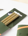 Pencils pack of 3 recycled - ideas green & gold