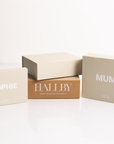 Hallby branded gift boxes of various sizes.