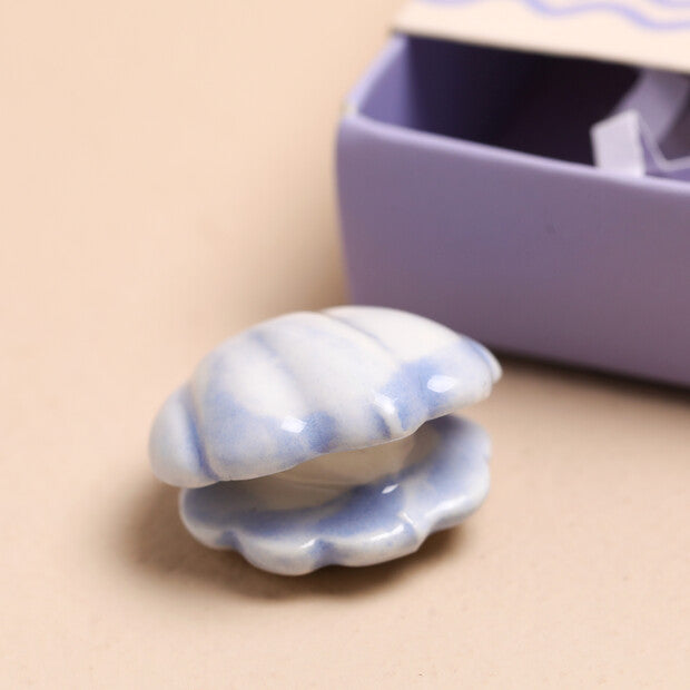 The world is your oyster - Tiny Matchbox Ceramic Pearl Oyster Token