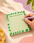 Edit Five 10 x 10cm colourful desk memo pad featuring a bold modern pattern and practical checklist layout, ideal for note-taking, task planning, meeting notes and home organisation.