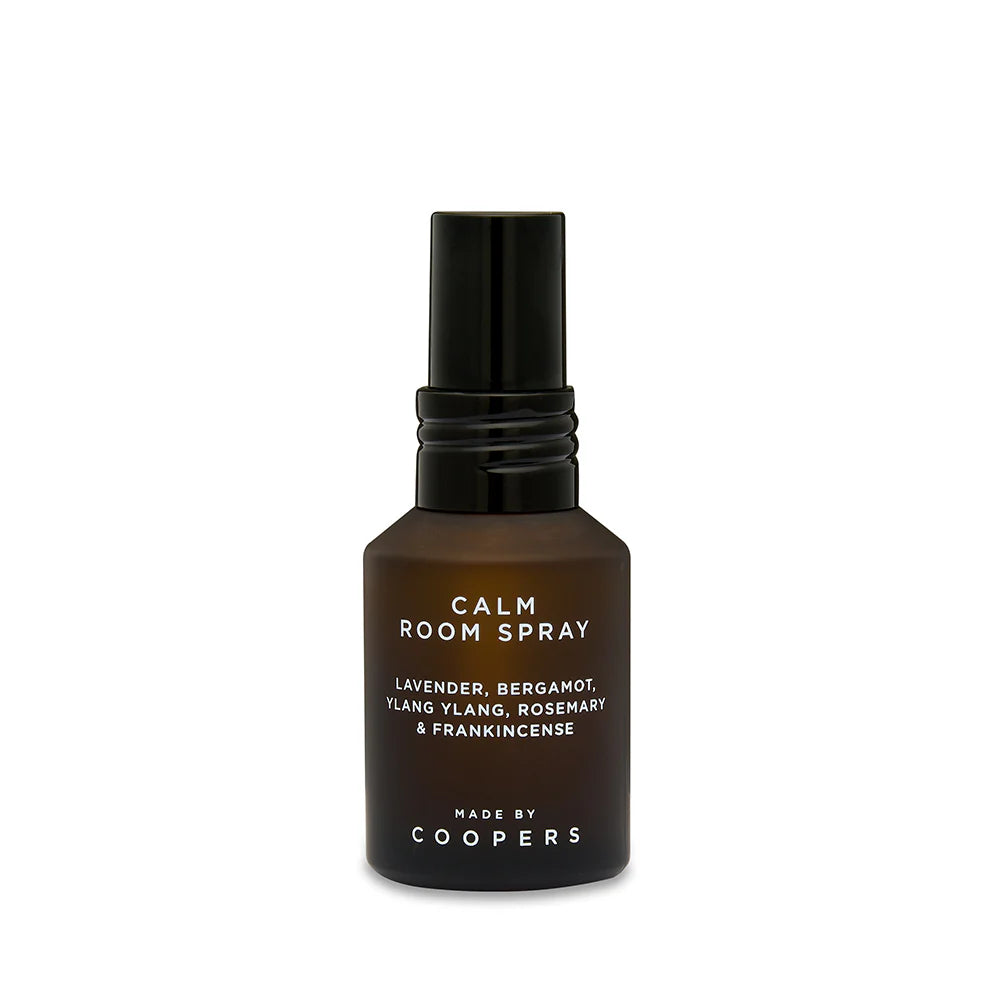 coopers room spray, calm room spray, calming room spray, room spray, lavender room spray, bergamot, ylang ylang, rosemary, frankincense, relaxing gifts, relaxation, calm, relax, spray, breathe, scented room spray, beautifully scented, anxiety spray, relieves anxiety, stress relief, yoga, meditation, air freshener, natural air freshener, relaxing mind and body, 30ml room spray