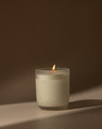 A lit assionfruit, pineapple, grapefruit, and peach with our Arthur Betsy 200g candle