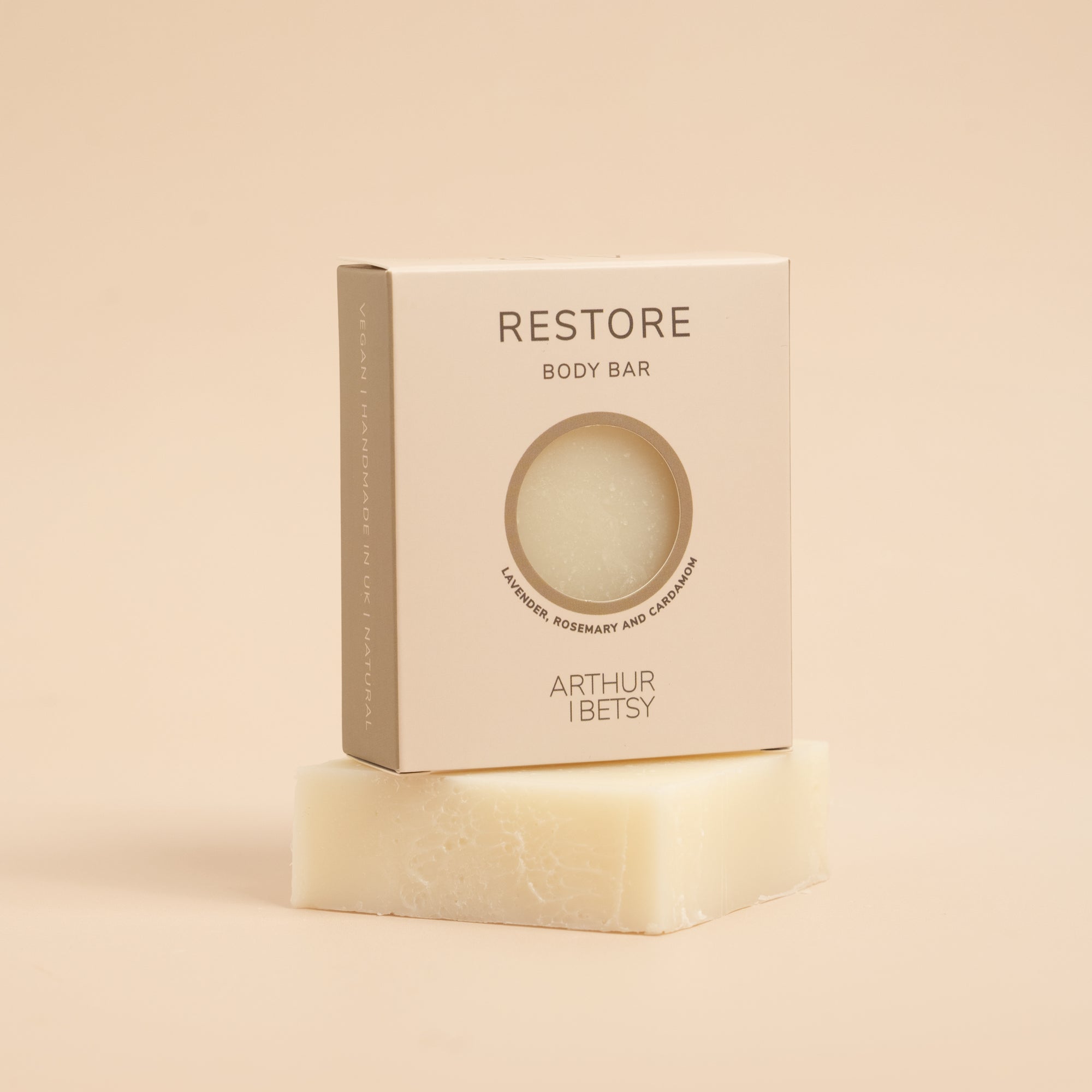 Arthur Betsy Restore with soap bar lavender, rosemary, and cardamom essential oils