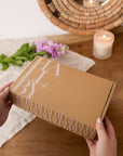 Spa self care products including handmade soap, bath salts and eye mask – relaxing gift set for women. Best friend gifts