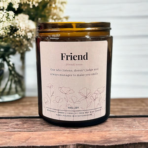 Friend: Noun scented gifting candle