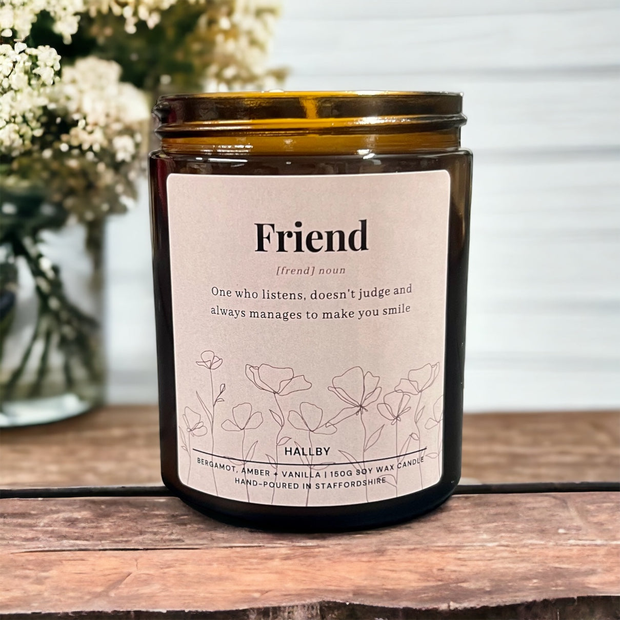 Candle and Coaster Gift for friend Friend gift Friend treat Friend gift box birthday gift candle Friend candle