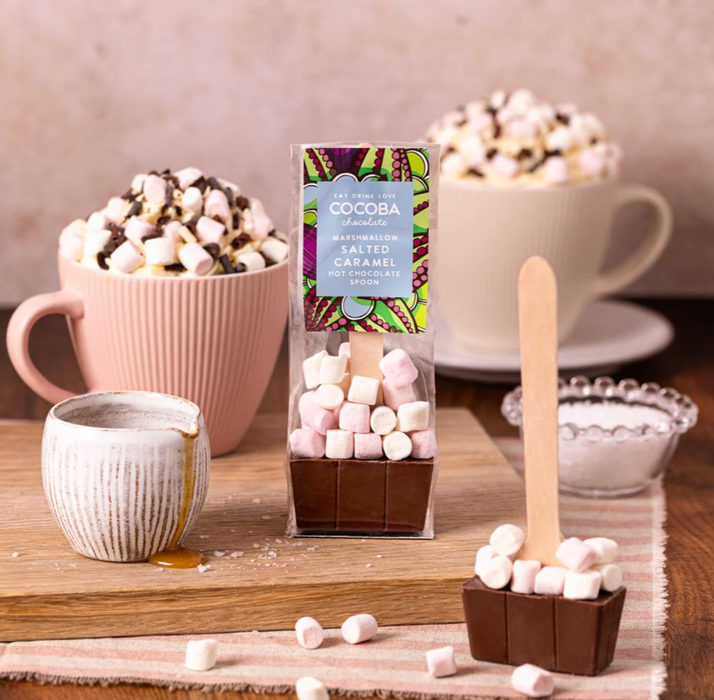 Marshmallow Salted Caramel Hot Chocolate Spoon from Cocoa