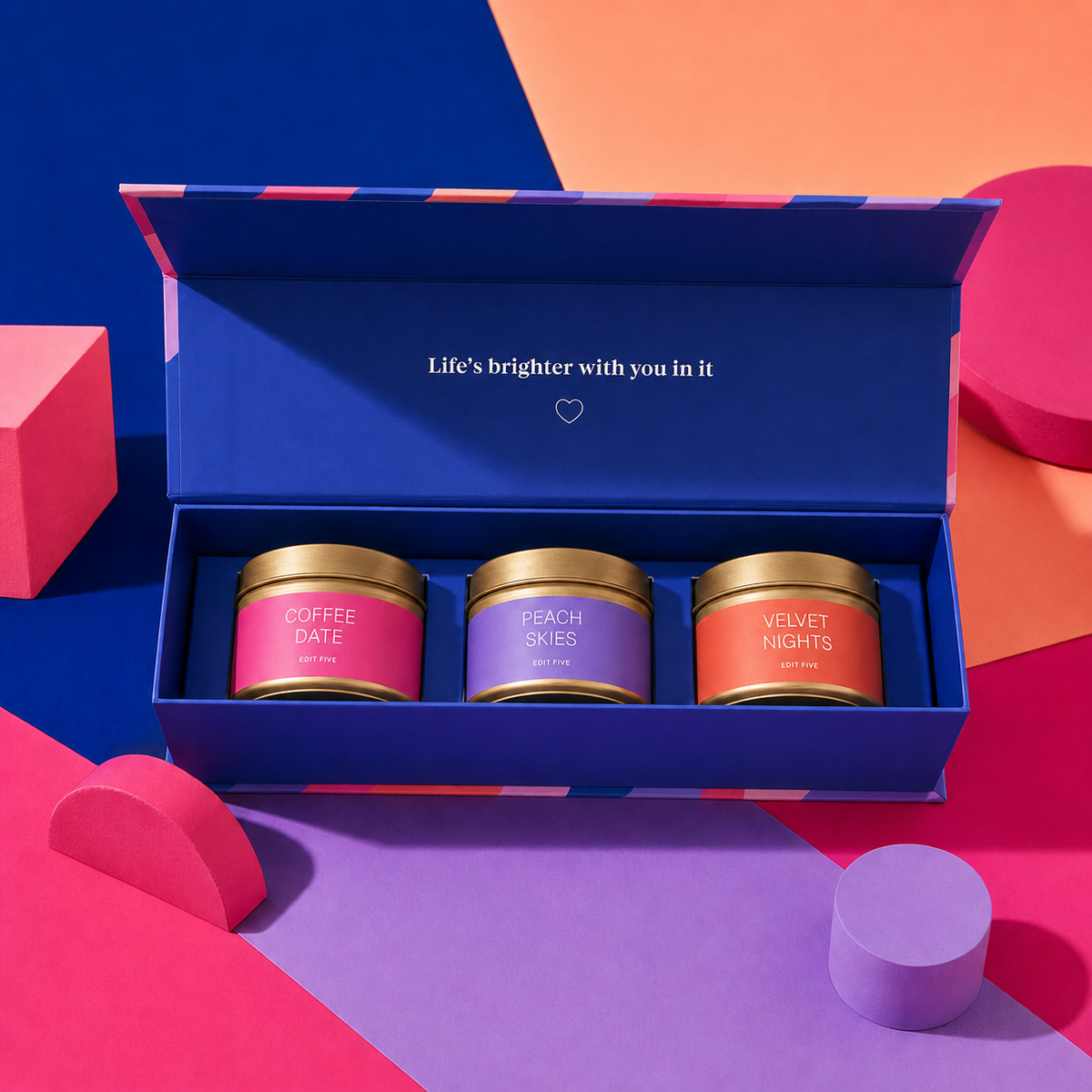 “Fabulous Sister” candle gift box with three luxury fragranced candles, each offering approximately 12 hours of burn time—ideal for birthdays, Christmas, graduations or just because.