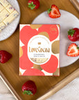 love cocoa chocolate, strawberry spritz white chocolate, luxury chocolate, white chocolate bar, love cocoa slab