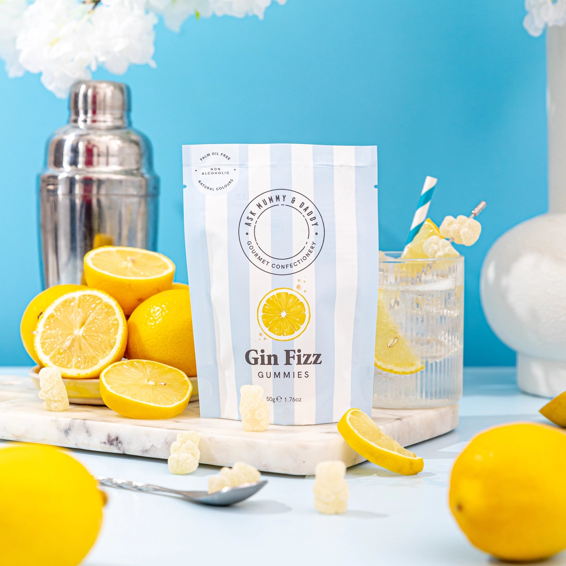 gin fizz gummies, ask mummy and daddy sweets, gin sweets, fancy sweets, special sweets, gin fizz sweeties