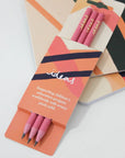 Pencils pack of 3 recycled - ideas pink & orchid