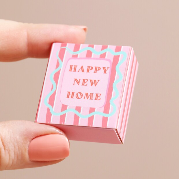 Happy new home - Tiny Matchbox Ceramic House Token