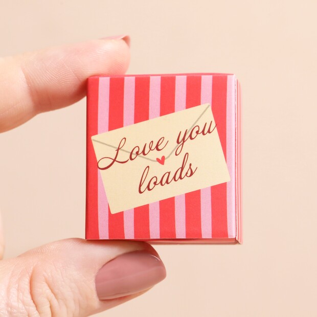 Love you loads - Tiny Matchbox Ceramic Heart Token