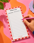 Colourful “Today’s List” long daily planner notepad with lined sections for organising tasks, priorities and reminders. A bright, modern desk stationery essential for productivity, work, home organisation, study and everyday to-do lists.
